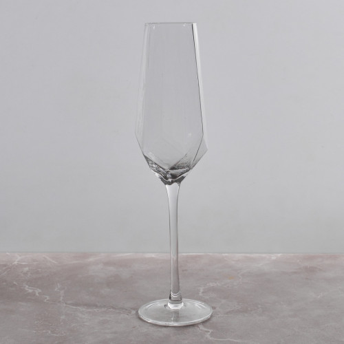 Crown Patterned Champagne Glass 310ml - Natural 5