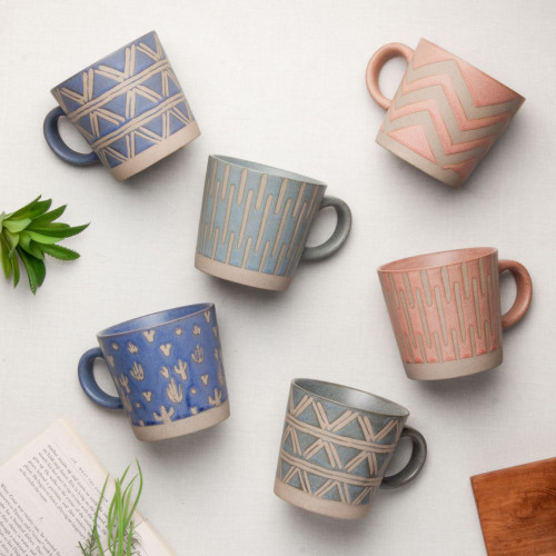 Hollie Patterned Mug 350ml - Cactus Red 6