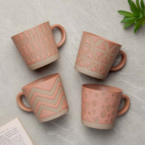 Hollie Patterned Mug 350ml - Cactus Red 8