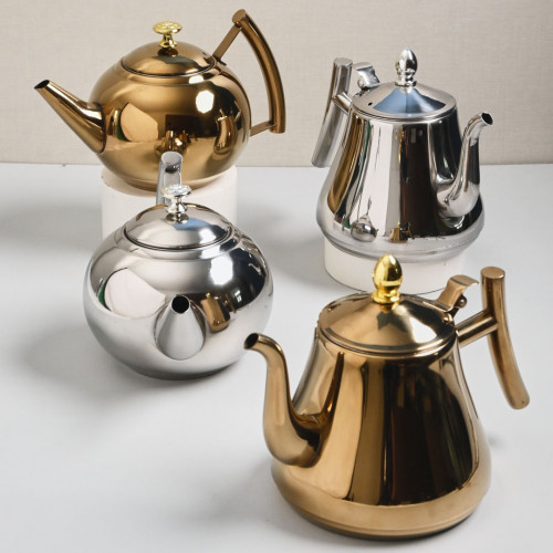 Stainless Steel Flower Teapot with Filter 1L - Silver 6