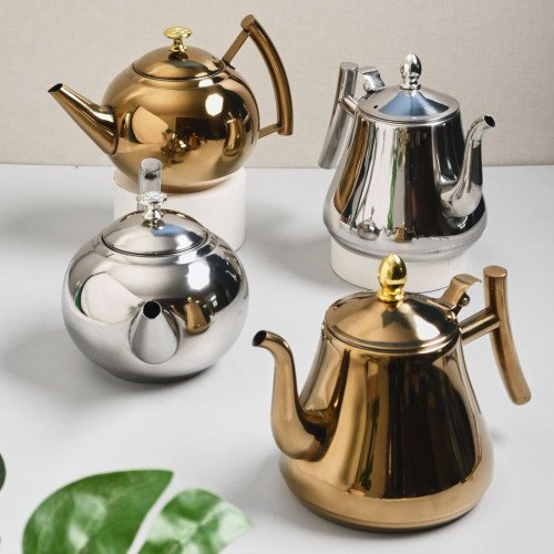 Stainless Steel Pearl Teapot with Filter 1L - Gold 8