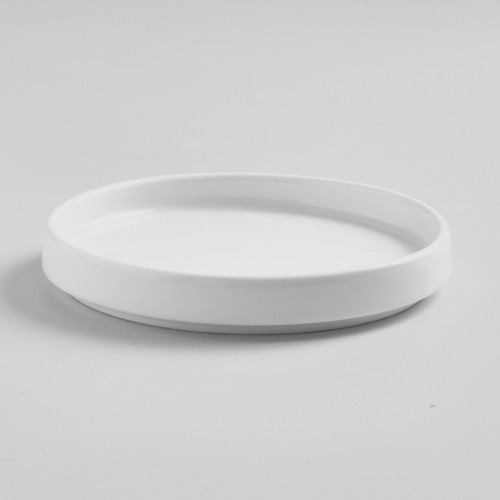 Kaden White Plate Short Stackable 13cm