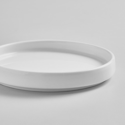 Kaden White Plate Short Stackable 13cm 3