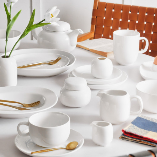 Kaden White Plate Short Stackable 13cm 5