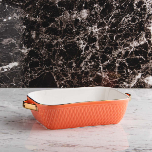 Argyle Rectangular Baking Pan 10" - Orange