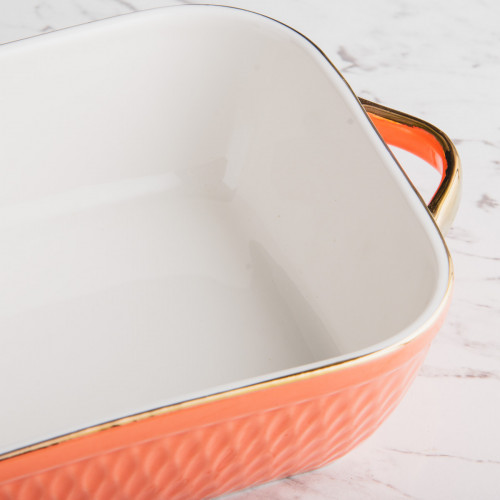 Argyle Rectangular Baking Pan 10" - Orange 3