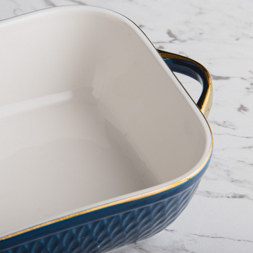 Argyle Rectangular Baking Pan 10" - Blue 3