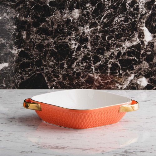 Argyle Diamond Baking Pan 10" - Orange