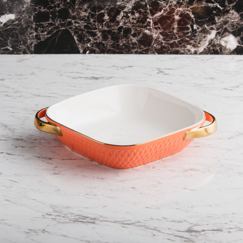 Argyle Diamond Baking Pan 10" - Orange 3