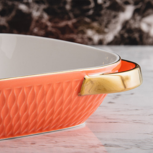 Argyle Diamond Baking Pan 10" - Orange 4