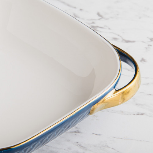 Argyle Diamond Baking Pan 10" - Blue 2