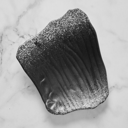 Black Kemuri Asymmetric Salad Plate 9"