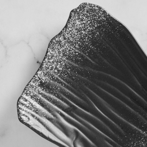 Black Kemuri Asymmetric Salad Plate 9" 2