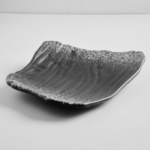 Black Kemuri Asymmetric Salad Plate 9" 3