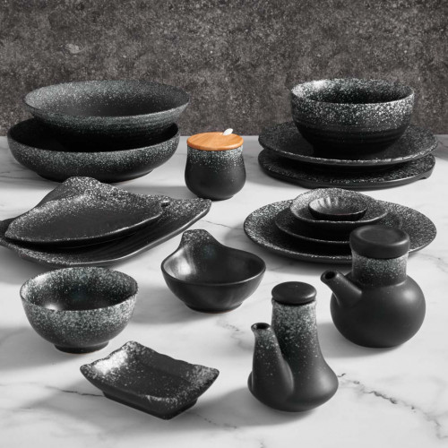 Black Kemuri Sharing Plate 6" 4