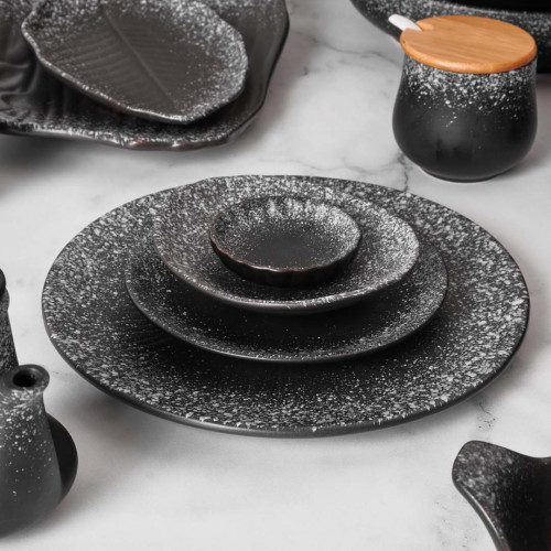 Black Kemuri Sharing Plate 6" 5