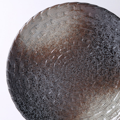 Dark Shaded Textured Dinner Plate 10" 3