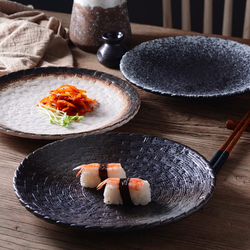 Dark Shaded Textured Dinner Plate 10" 4