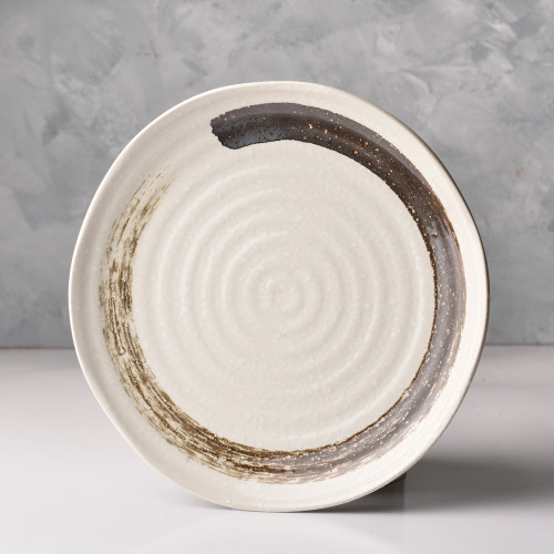 White Embossed Dinner Plate 9"