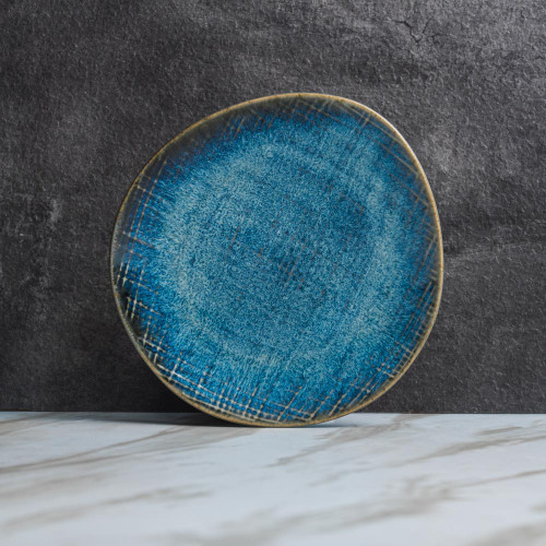 Cerulean Shade Uneven Salad Plate 7"