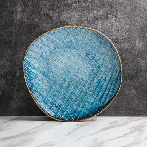 Cerulean Shade Uneven Dinner Plate 10"