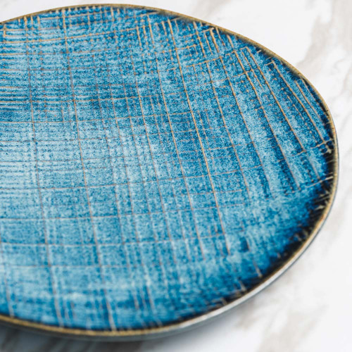 Cerulean Shade Uneven Dinner Plate 10" 4