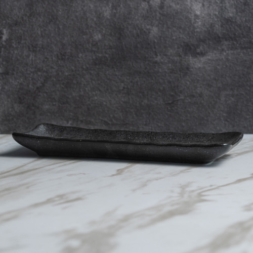 Vanity Black Long Plate 8" 2