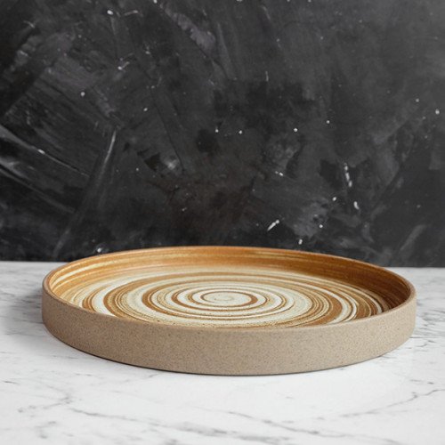 Sandblasted Brown Dinner Plate 10" 2
