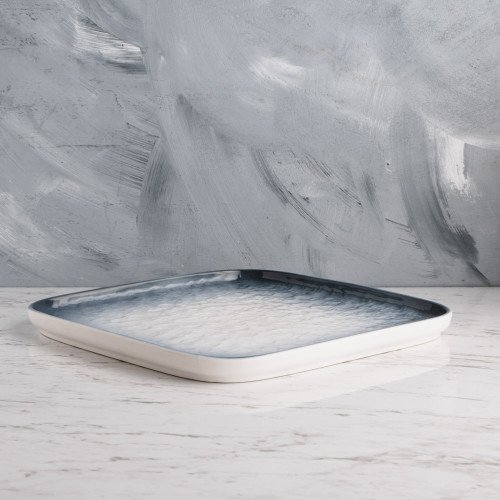 Glacier Blue Square Plate 8" 3