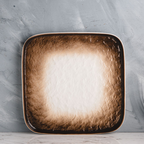 Glacier Brown Square Dinner Plate 10"