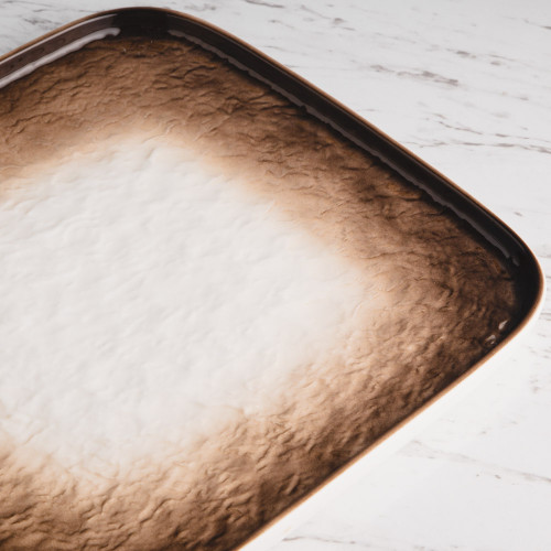 Glacier Brown Square Dinner Plate 10" 3