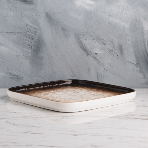 Glacier Brown Square Dinner Plate 10" 4