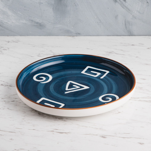 Meiji Blue Scroll Salad Plate 8" 3