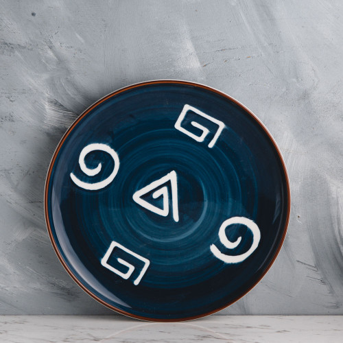 Meiji Blue Scroll Dinner Plate 10"