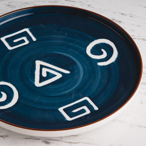 Meiji Blue Scroll Dinner Plate 10" 3