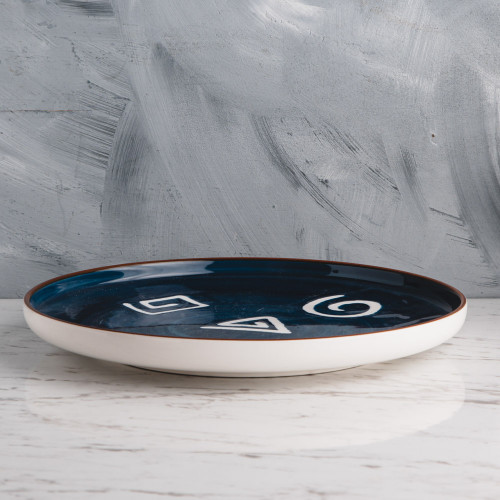 Meiji Blue Scroll Dinner Plate 10" 4