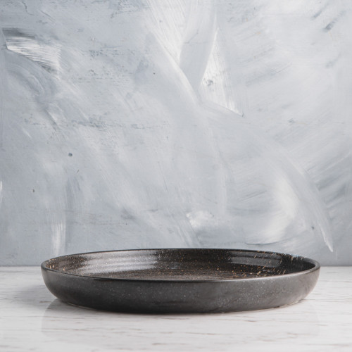 Vanity Black Textured Dinner Plate 10" 2