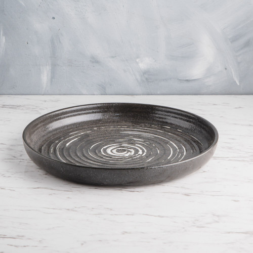 Vanity Black Textured Dinner Plate 10" 3