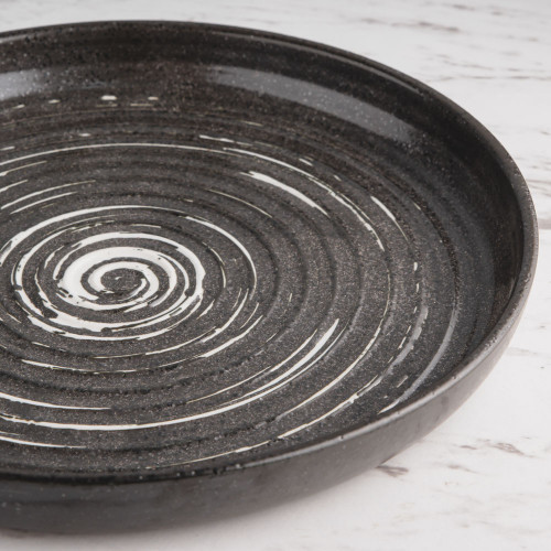 Vanity Black Textured Dinner Plate 10" 5