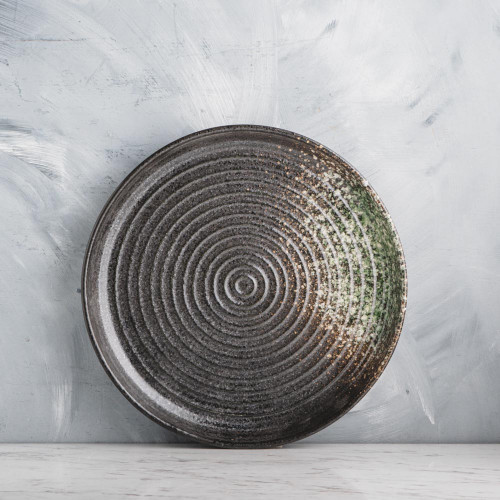 Jade Green Textured Dinner Plate 10"