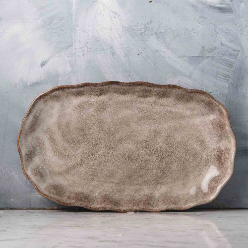 Sliver Tint Gray Long Platter 12"