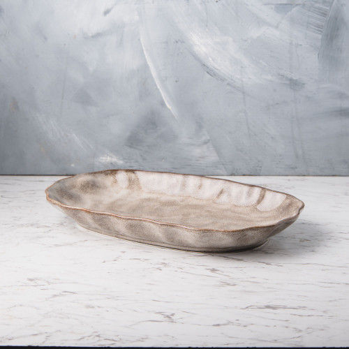 Sliver Tint Gray Long Platter 12" 3