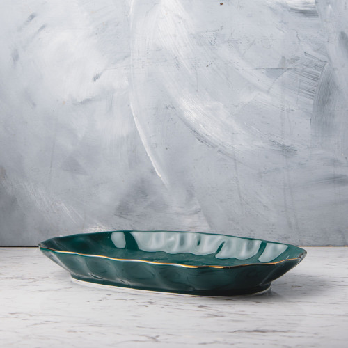 Sliver Tint Green Long Platter 12" 2