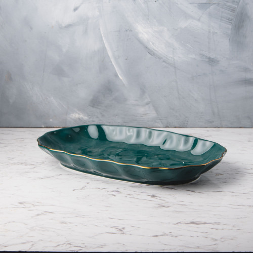 Sliver Tint Green Long Platter 12" 3
