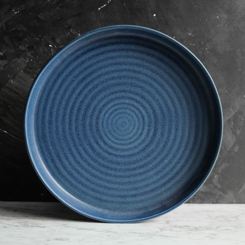 Prussian Blue High-Rim Plate 10"