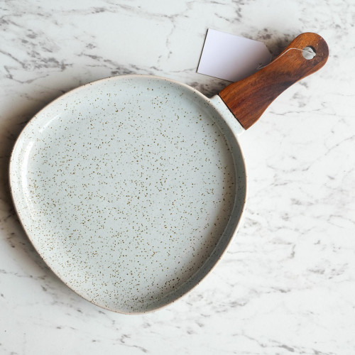 Pastel Blue Serving Platter with Handle 12"