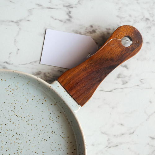 Pastel Blue Serving Platter with Handle 12" 2
