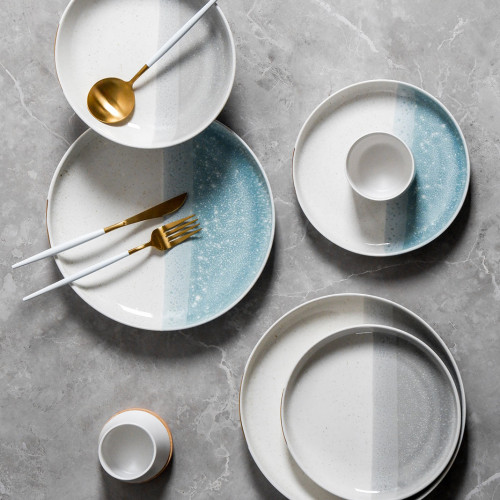 Pastel Blue Coupe Plate 8" 5