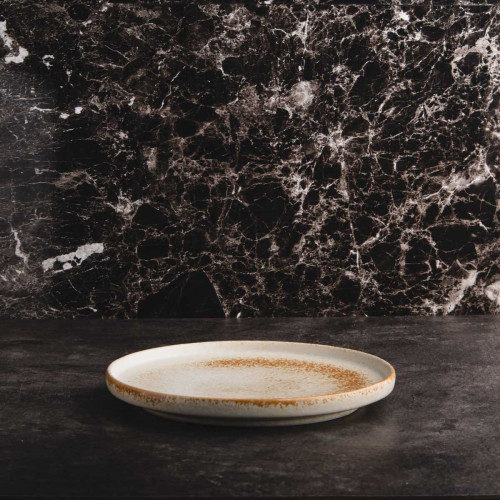 Torched Cream High-rim Plate 8"