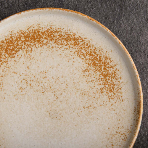 Torched Cream High-rim Plate 8" 4